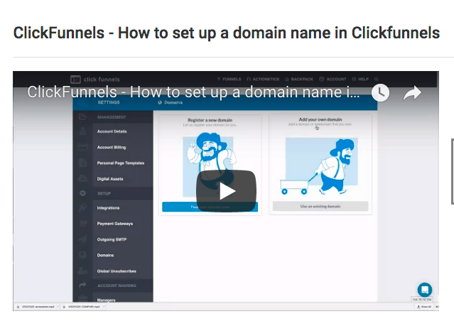 How to add a domain name in ClickFunnels | 2017